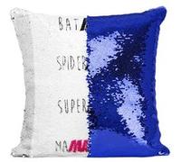 Fabulous Housse de Coussin à Sequin - Paillettes Bleu Batman Superman Spiderman Ma Maman Humour Super Mere [40 x 40 cm] Bleu G