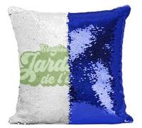Fabulous Housse de Coussin à Sequin - Paillettes Bleu Certifiée meilleure Jardiniere de l'univers [40 x 40 cm] Bleu G