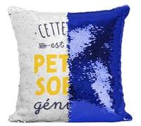 Fabulous Housse de Coussin à Sequin - Paillettes Bleu Cette Fille est une Petite Soeur Géniale [40 x 40 cm] Bleu G