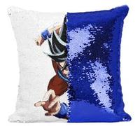Fabulous Housse de Coussin à Sequin - Paillettes Bleu Dragon Ball Super Son Goku Attaque [40 x 40 cm] Bleu G