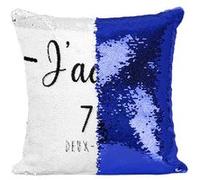 Fabulous Housse de Coussin à Sequin - Paillettes Bleu J'Adore 79 Deux Sevres Departement Niort [40 x 40 cm] Bleu G