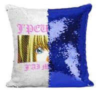 Fabulous Housse de Coussin à Sequin - Paillettes Bleu J'peux Pas J'ai Manga Misa Death Note [40 x 40 cm] Bleu G