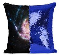 Fabulous Housse de Coussin à Sequin - Paillettes Bleu M101 Galaxie du Moulinet [40 x 40 cm] Bleu G
