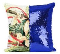 Fabulous Housse de Coussin à Sequin - Paillettes Bleu One Piece Zoro Katana [40 x 40 cm] Bleu G