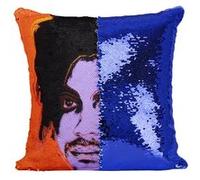 Fabulous Housse de Coussin à Sequin - Paillettes Bleu Prince Andy Warhol Style [40 x 40 cm] Bleu G