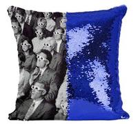 Fabulous Housse de Coussin à Sequin - Paillettes Bleu Public Cinema Lunettes 3D 1960 [40 x 40 cm] Bleu G