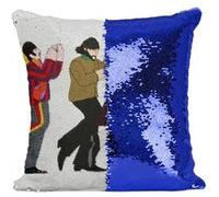 Fabulous Housse de Coussin à Sequin - Paillettes Bleu The Beatles Yellow Submarine Dessin [40 x 40 cm] Bleu G