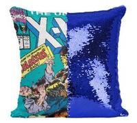 Fabulous Housse de Coussin à Sequin - Paillettes Bleu X Men Marvel Couverture BD Vintage Comics [40 x 40 cm] Bleu G