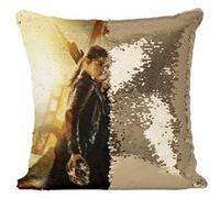 Fabulous Housse de Coussin à Sequin - Paillettes Doré Arnold Schwarzenegger Emilie Clarke Terminator 3 [40 x 40 cm] Doré G