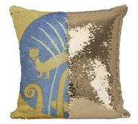 Fabulous Housse de Coussin à Sequin - Paillettes Doré Art Japonais Ecureuil [40 x 40 cm] Doré G