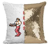 Fabulous Housse de Coussin à Sequin - Paillettes Doré Bros Pixel Contra [40 x 40 cm] Doré G