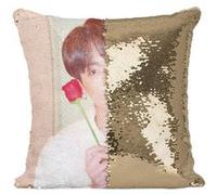 Fabulous Housse de Coussin à Sequin - Paillettes Doré BTS Map of The Soul: Persona Jungkook [40 x 40 cm] Doré G