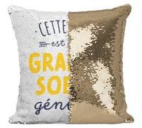 Fabulous Housse de Coussin à Sequin - Paillettes Doré Cette Fille est une Grande Soeur Géniale [40 x 40 cm] Doré G