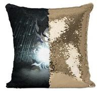 Fabulous Housse de Coussin à Sequin - Paillettes Doré Dragon Ball Son Goku Enfant Kamehameha [40 x 40 cm] Doré G