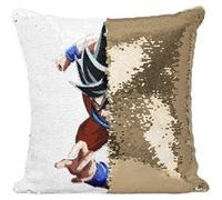 Fabulous Housse de Coussin à Sequin - Paillettes Doré Dragon Ball Super Son Goku Attaque [40 x 40 cm] Doré G