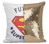 Fabulous Housse de Coussin à Sequin - Paillettes Doré Futur Superman [40 x 40 cm] Doré G