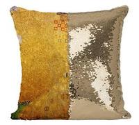 Fabulous Housse de Coussin à Sequin - Paillettes Doré Gustav Klimt Portrait d'Adèle Bloch Bauer [40 x 40 cm] Doré G