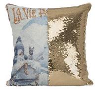 Fabulous Housse de Coussin à Sequin - Paillettes Doré La Vie Parisienne Royaume Des Neiges 1923 [40 x 40 cm] Doré G