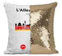 Fabulous Housse de Coussin à Sequin - Paillettes Doré L'Allemagne M'Appelle Patrimoine et Drapeau [40 x 40 cm] Doré G