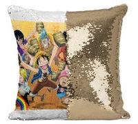 Fabulous Housse de Coussin à Sequin - Paillettes Doré One Piece Pirate [40 x 40 cm] Doré G