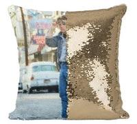 Fabulous Housse de Coussin à Sequin - Paillettes Doré Retour Vers le Futur Marty McFly Michael J. Fox [40 x 40 cm] Doré G