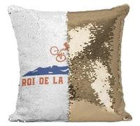 Fabulous Housse de Coussin à Sequin - Paillettes Doré Roi de la Montagne [40 x 40 cm] Doré G