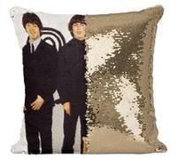 Fabulous Housse de Coussin à Sequin - Paillettes Doré The Beatles Real Love [40 x 40 cm] Doré G