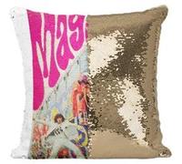 Fabulous Housse de Coussin à Sequin - Paillettes Doré the Who Magic Bus Rock [40 x 40 cm] Doré G