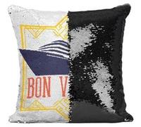 Fabulous Housse de Coussin à Sequin - Paillettes Noir Bon Voyage Art Deco [40 x 40 cm] Noir G