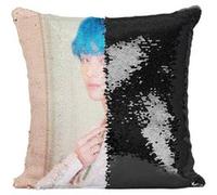 Fabulous Housse de Coussin à Sequin - Paillettes Noir BTS Map of The Soul: Persona V [40 x 40 cm] Noir G
