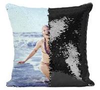 Fabulous Housse de Coussin à Sequin - Paillettes Noir Carrie Fisher Bikini Plage Star Wars [40 x 40 cm] Noir G