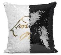 Fabulous Housse de Coussin à Sequin - Paillettes Noir Da Vinci Signature [40 x 40 cm] Noir G