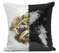 Fabulous Housse de Coussin à Sequin - Paillettes Noir Da Vinci Signature Peinture [40 x 40 cm] Noir G