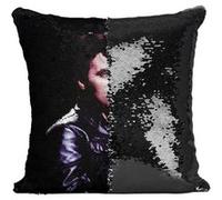 Fabulous Housse de Coussin à Sequin - Paillettes Noir Elvis Presley Chanteur 8 [40 x 40 cm] Noir G