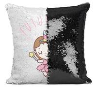 Fabulous Housse de Coussin à Sequin - Paillettes Noir Future Fée [40 x 40 cm] Noir G
