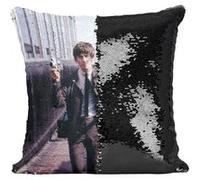 Fabulous Housse de Coussin à Sequin - Paillettes Noir Georges Harrison The Beatles [40 x 40 cm] Noir G
