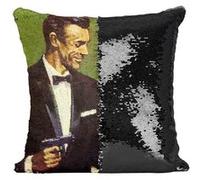 Fabulous Housse de Coussin à Sequin - Paillettes Noir James Bond 007 Sean Connery [40 x 40 cm] Noir G