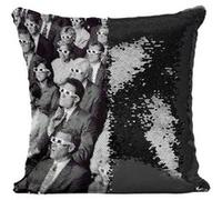 Fabulous Housse de Coussin à Sequin - Paillettes Noir Public Cinema Lunettes 3D 1960 [40 x 40 cm] Noir G