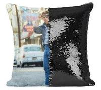 Fabulous Housse de Coussin à Sequin - Paillettes Noir Retour Vers le Futur Marty McFly Michael J. Fox [40 x 40 cm] Noir G