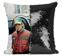 Fabulous Housse de Coussin à Sequin - Paillettes Noir Retour Vers le Futur Michael J. Fox Marty McCly [40 x 40 cm] Noir G