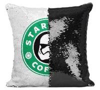 Fabulous Housse de Coussin à Sequin - Paillettes Noir Star Wars Coffee - Starbucks [40 x 40 cm] Noir G