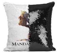 Fabulous Housse de Coussin à Sequin - Paillettes Noir The Mandalorian - Roi Lion [40 x 40 cm] Noir G