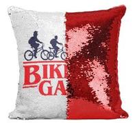 Fabulous Housse de Coussin à Sequin - Paillettes Rouge Bikers Gang - Stranger things [40 x 40 cm] Rouge G