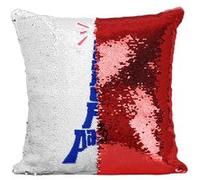 Fabulous Housse de Coussin à Sequin - Paillettes Rouge Bonjour Paris [40 x 40 cm] Rouge G