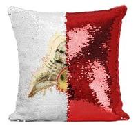 Fabulous Housse de Coussin à Sequin - Paillettes Rouge Coquillage Minimaliste [40 x 40 cm] Rouge G