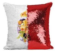 Fabulous Housse de Coussin à Sequin - Paillettes Rouge Crane et Jonquilles [40 x 40 cm] Rouge G