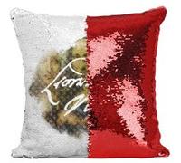 Fabulous Housse de Coussin à Sequin - Paillettes Rouge Da Vinci Signature Peinture [40 x 40 cm] Rouge G