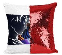 Fabulous Housse de Coussin à Sequin - Paillettes Rouge Dragon Ball Son Goku Déterminé [40 x 40 cm] Rouge G