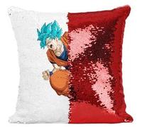 Fabulous Housse de Coussin à Sequin - Paillettes Rouge Dragon Ball Super Son Goku Attaque Kameha [40 x 40 cm] Rouge G
