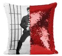 Fabulous Housse de Coussin à Sequin - Paillettes Rouge Elvis Presley Chanteur 3 [40 x 40 cm] Rouge G